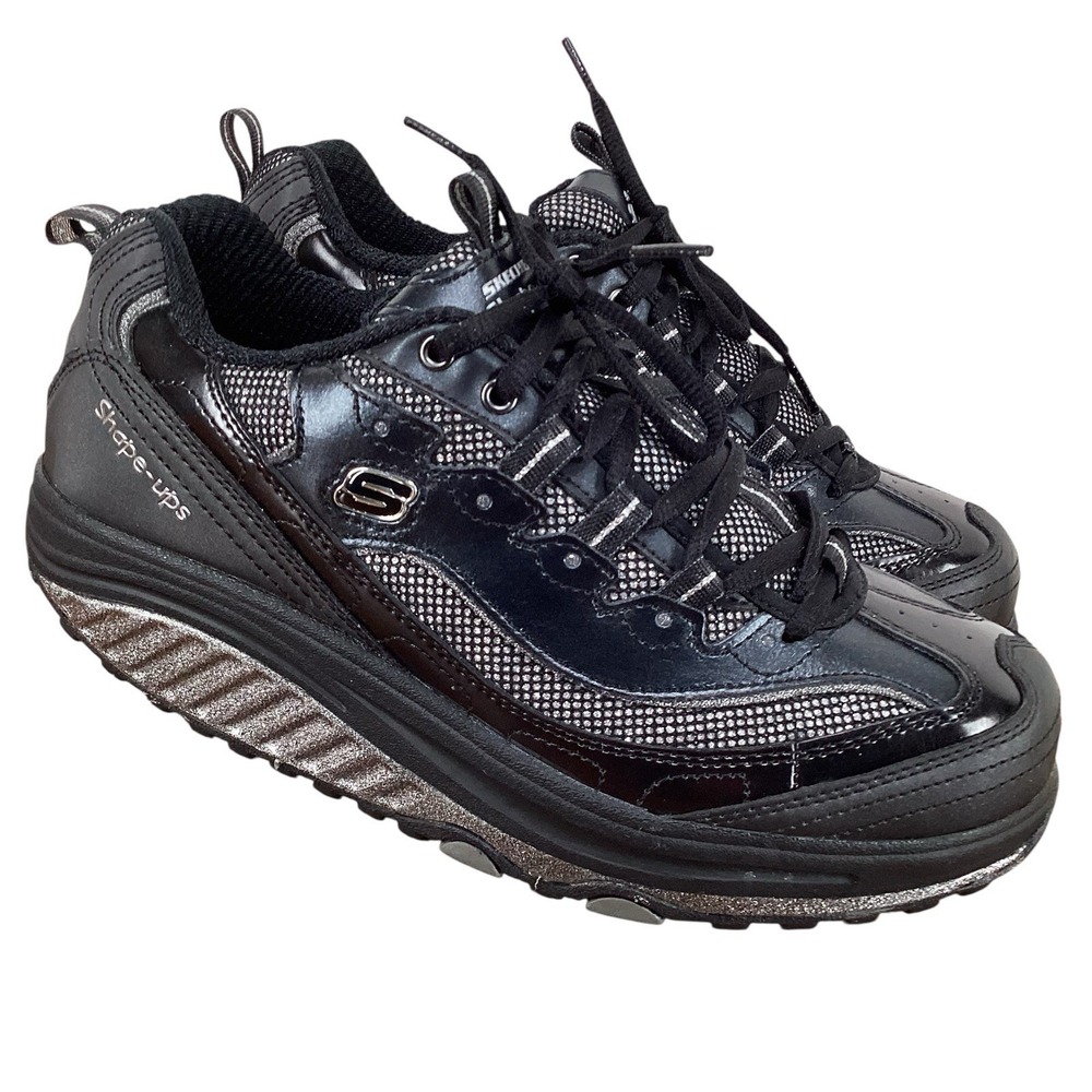 NEW Skechers Shape Ups Slip Resistant Work 12307 Womens 8.5 Black Shoes Sneaker‎